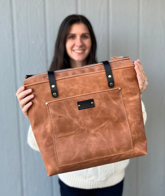 THE LEGACY BAG | LEATHER ZIPPER TOTE