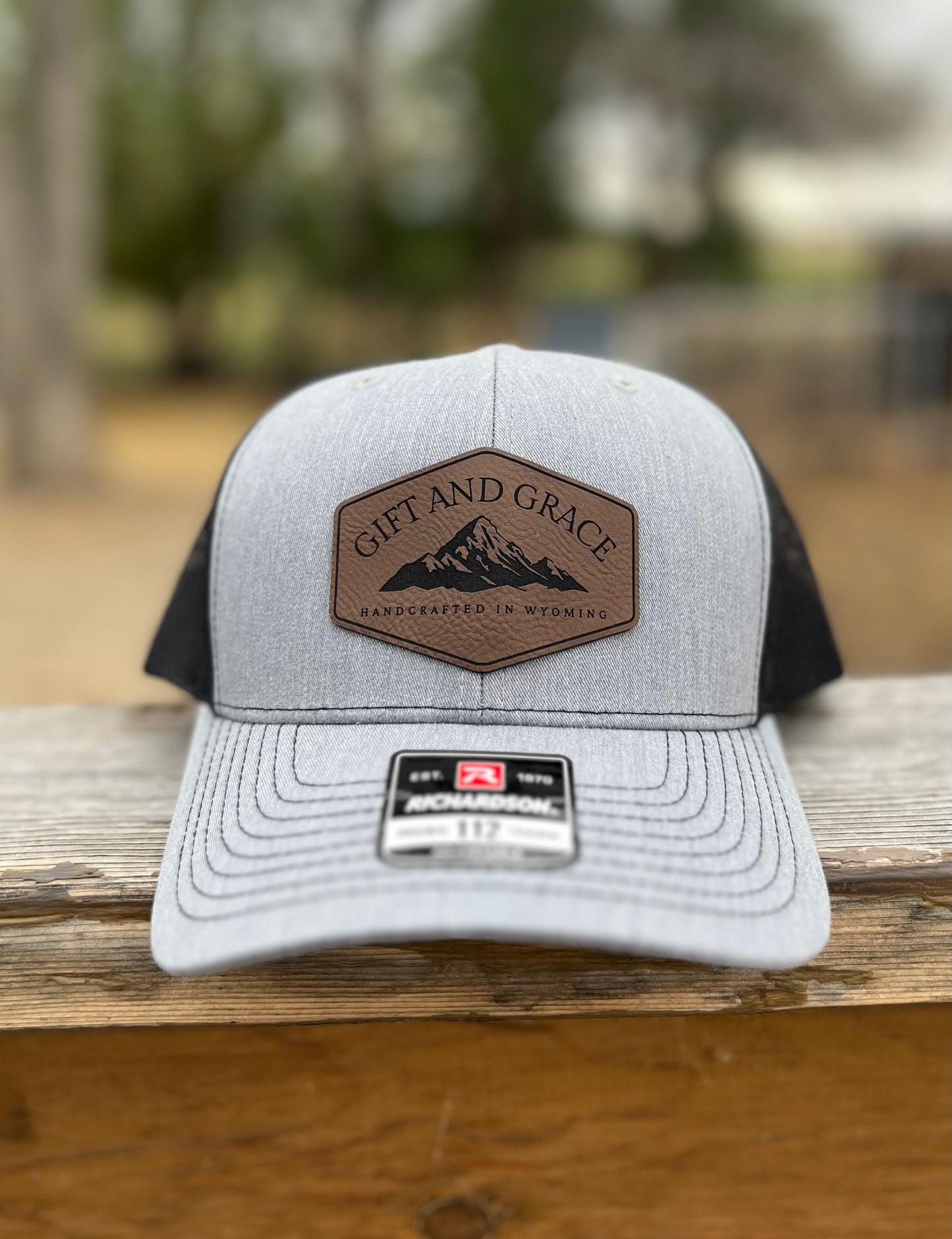 GIFT AND GRACE | LEATHER PATCH LOGO HAT