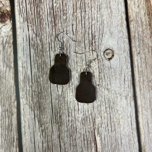MINI COWTAG LEATHER EARRINGS