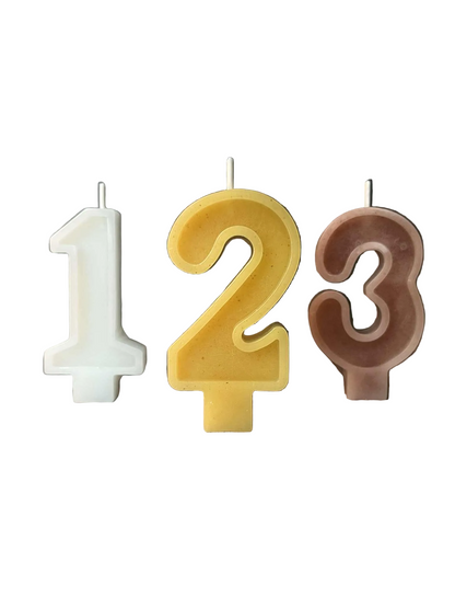 NATURAL BEESWAX BIRTHDAY CANDLES | NUMBERS 0-9