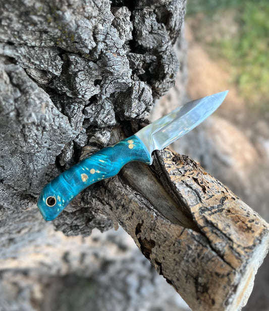 THE RANCHETTE | FIXED BLADE KNIFE - Teal Blue