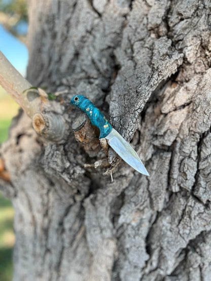 THE RANCHETTE | FIXED BLADE KNIFE - Teal Blue