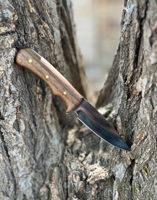 THE RANCHER | Fixed Blade Knife - Style #2 (Walnut - Blued Finish)