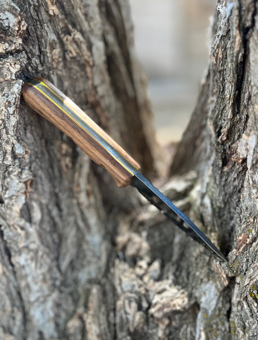 THE RANCHER | Fixed Blade Knife - Style #2 (Walnut - Blued Finish)