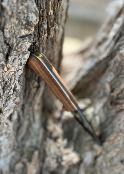 THE RANCHER | Fixed Blade Knife - Style #2 (Walnut - Blued Finish)