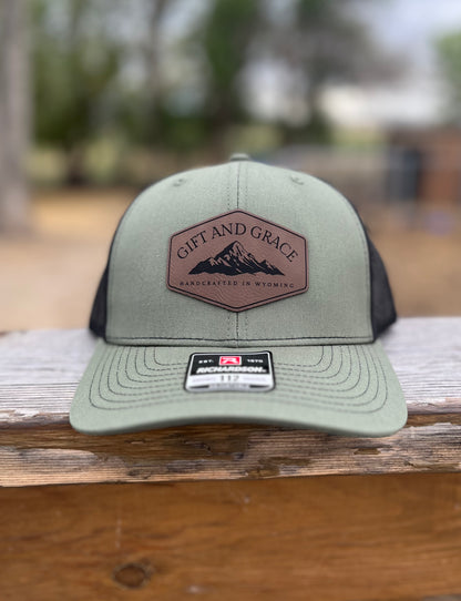 GIFT AND GRACE | LEATHER PATCH LOGO HAT