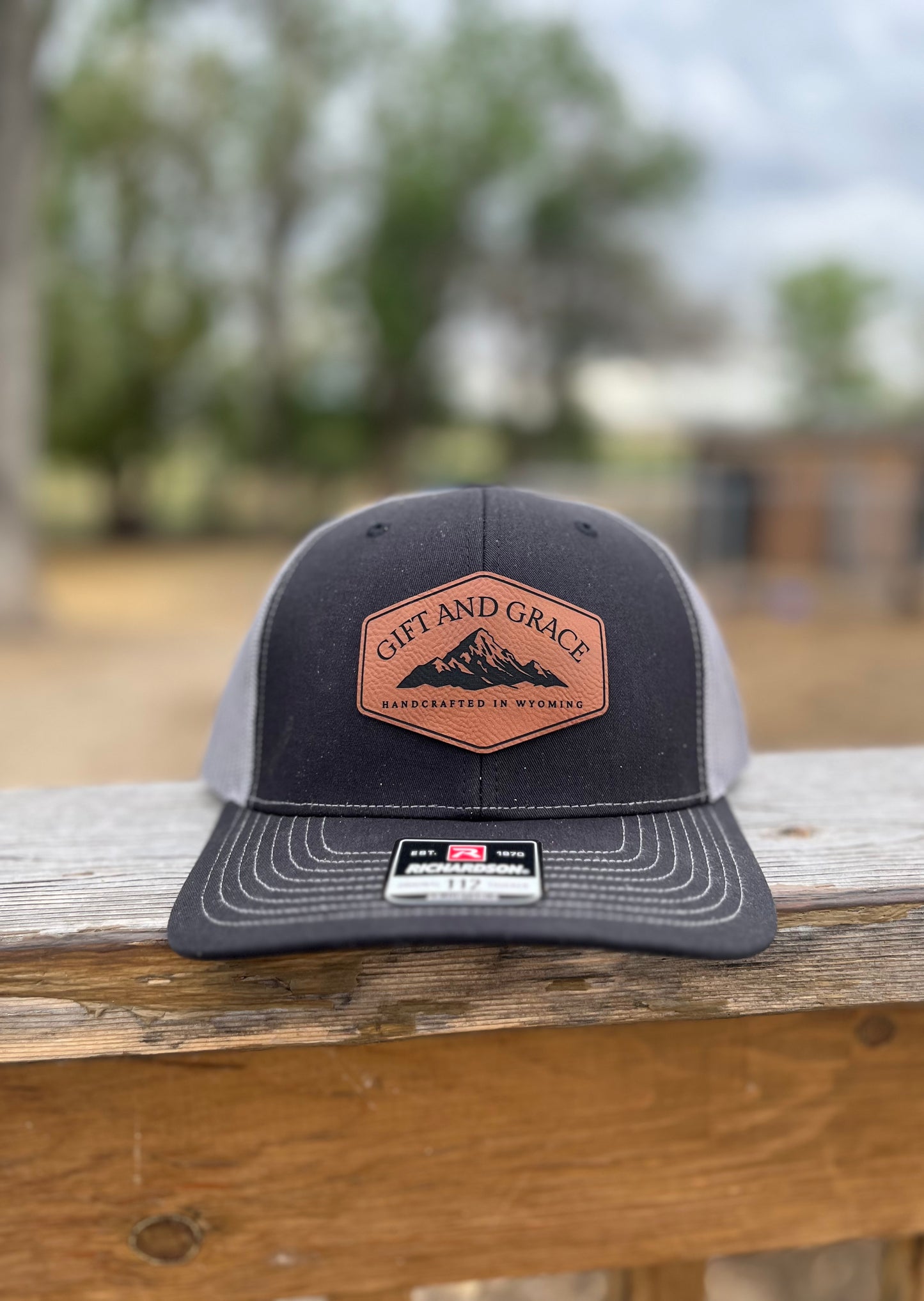 GIFT AND GRACE | LEATHER PATCH LOGO HAT