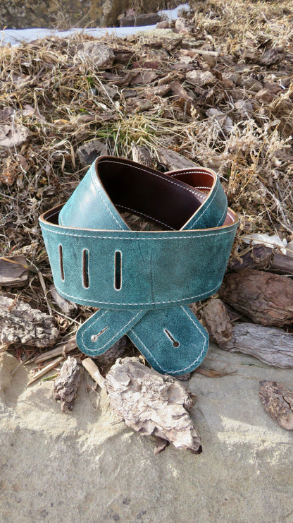 REVERSIBLE LEATHER GUITAR STRAP