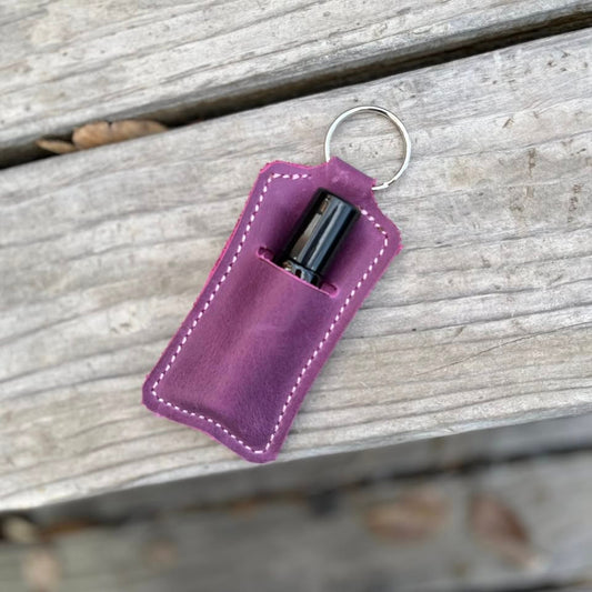LEATHER ROLL-ON ESSENTIAL OIL KEYRING HOLDERS