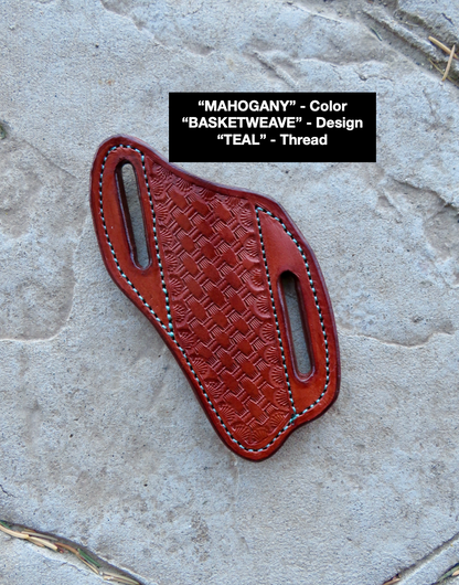 LEATHER PANCAKE KNIFE SHEATH - SMALL FIXED BLADE | CUSTOM ORDER