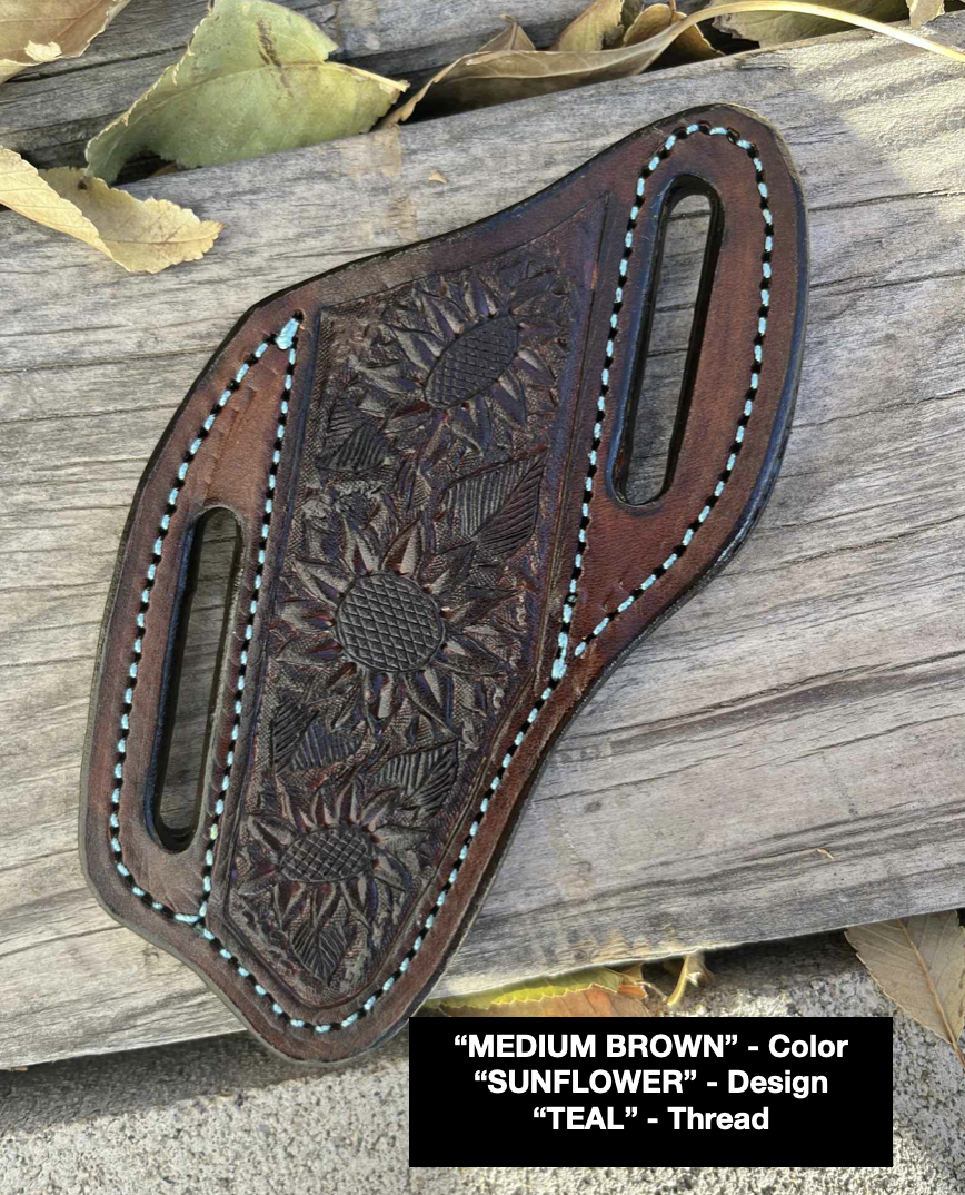 LEATHER PANCAKE KNIFE SHEATH - SMALL FIXED BLADE | CUSTOM ORDER