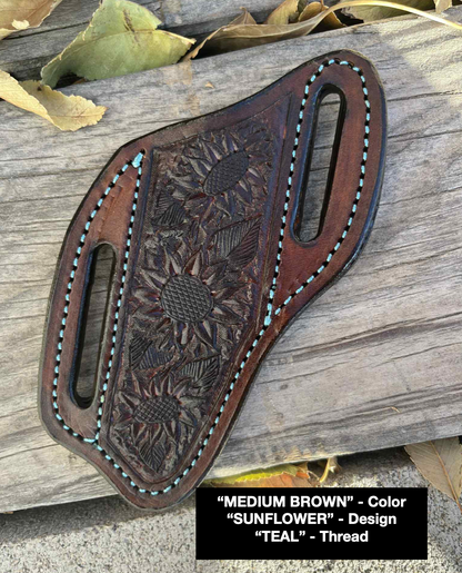 LEATHER PANCAKE KNIFE SHEATH - SMALL FIXED BLADE | CUSTOM ORDER