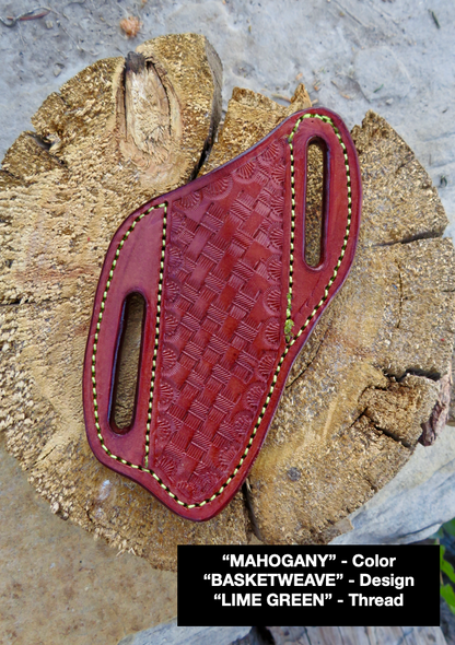 LEATHER PANCAKE KNIFE SHEATH - SMALL FIXED BLADE | CUSTOM ORDER