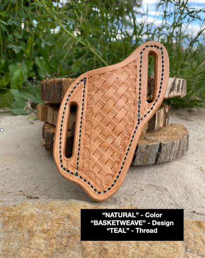 LEATHER PANCAKE KNIFE SHEATH - SMALL FIXED BLADE | CUSTOM ORDER