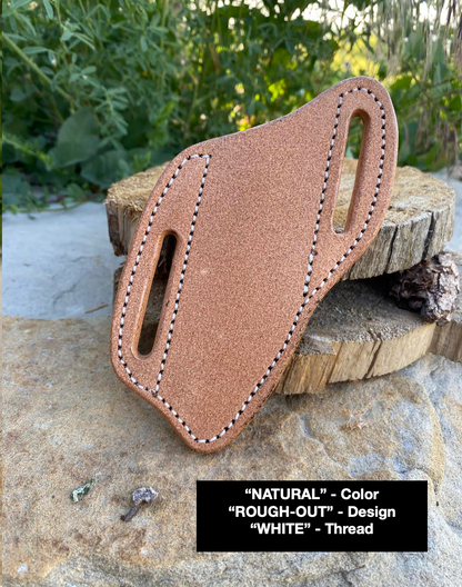 LEATHER PANCAKE KNIFE SHEATH - SMALL FIXED BLADE | CUSTOM ORDER