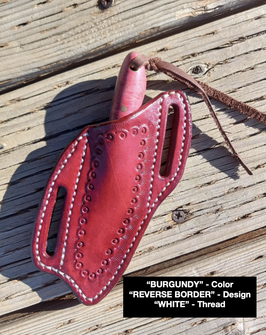 LEATHER PANCAKE KNIFE SHEATH - SMALL FIXED BLADE | CUSTOM ORDER