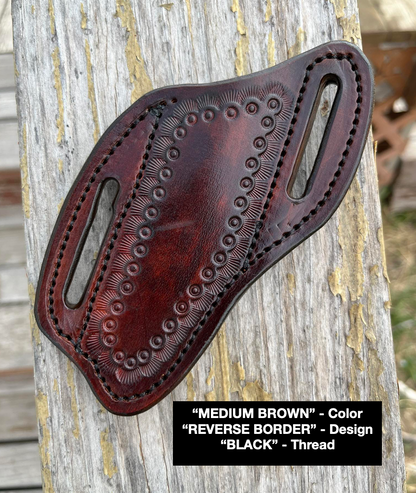 LEATHER PANCAKE KNIFE SHEATH - SMALL FIXED BLADE | CUSTOM ORDER