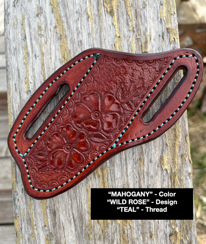 LEATHER PANCAKE KNIFE SHEATH - SMALL FIXED BLADE | CUSTOM ORDER