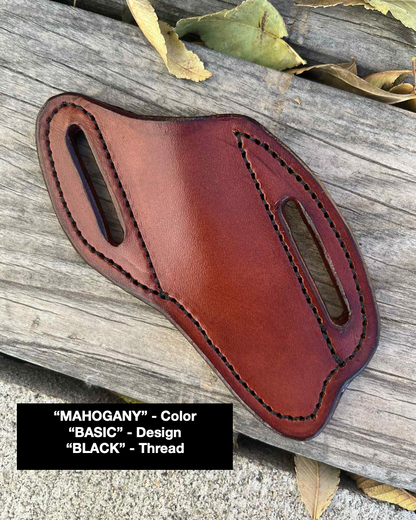 LEATHER PANCAKE KNIFE SHEATH - SMALL FIXED BLADE | CUSTOM ORDER