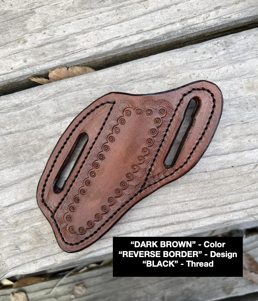 LEATHER PANCAKE KNIFE SHEATH - SMALL FIXED BLADE | CUSTOM ORDER