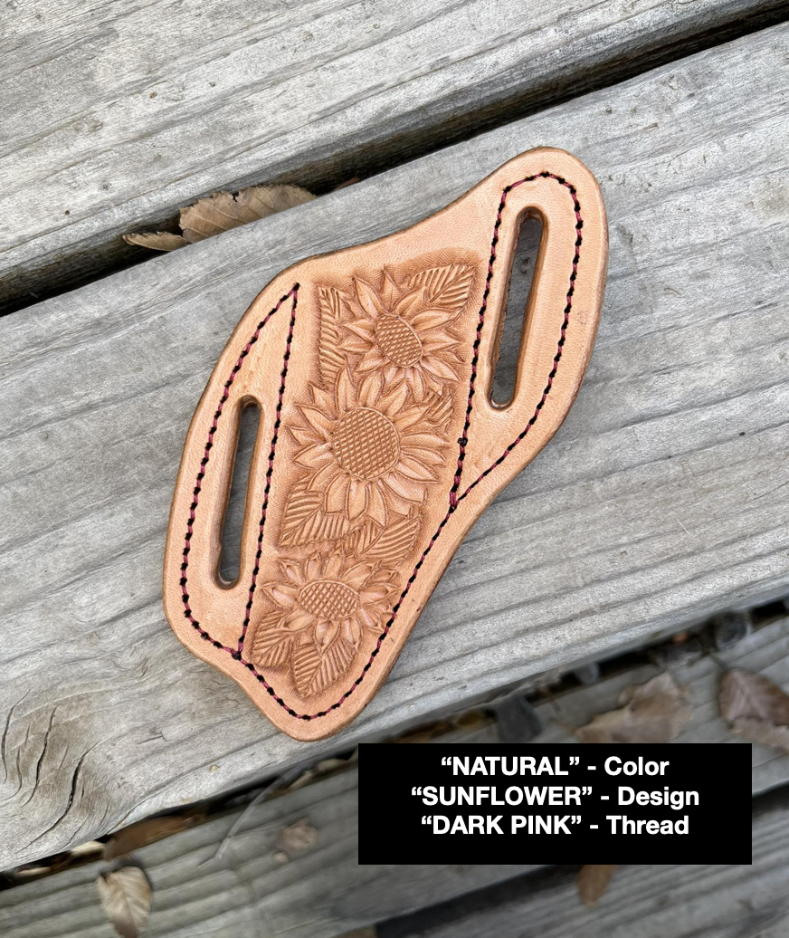 LEATHER PANCAKE KNIFE SHEATH - SMALL FIXED BLADE | CUSTOM ORDER