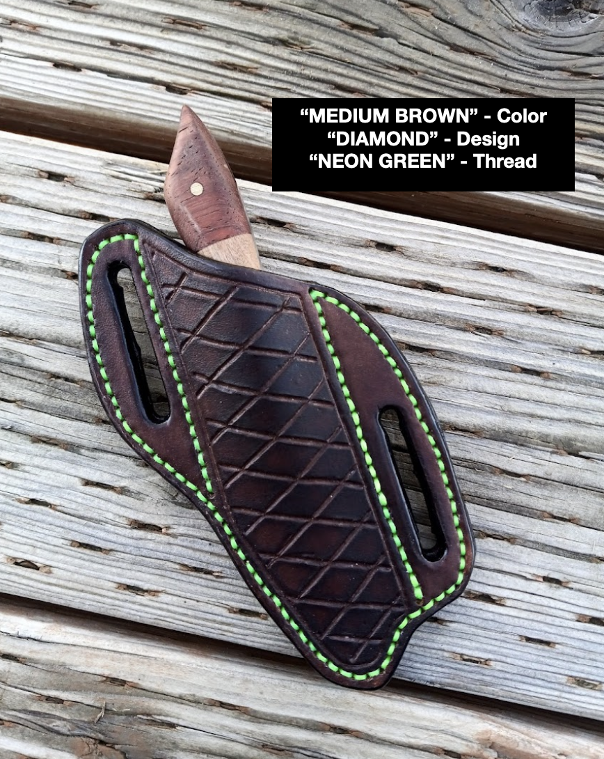 LEATHER PANCAKE KNIFE SHEATH - SMALL FIXED BLADE | CUSTOM ORDER