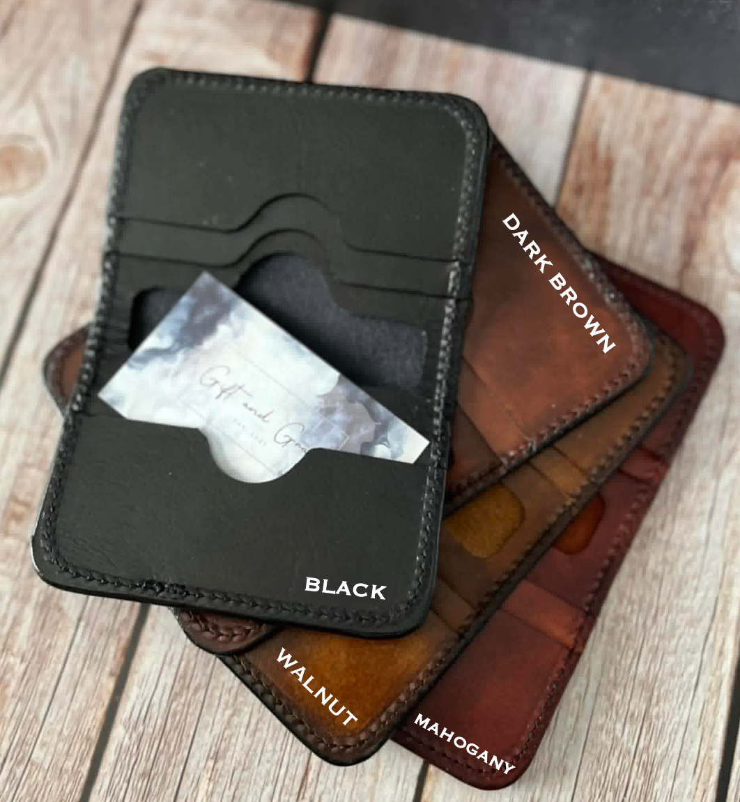 LEATHER VERTICAL BI-FOLD WALLET