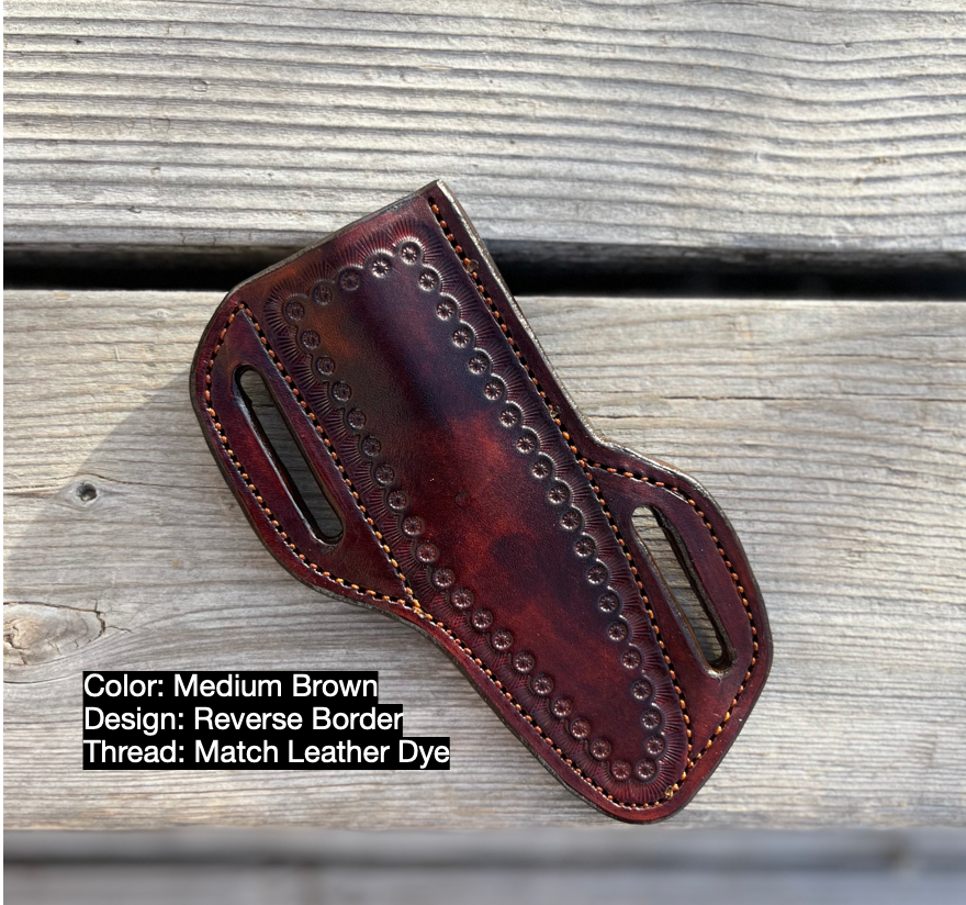 LEATHER PANCAKE KNIFE SHEATH - LARGE FIXED BLADE | CUSTOM ORDER