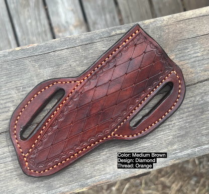 LEATHER PANCAKE KNIFE SHEATH - LARGE FIXED BLADE | CUSTOM ORDER