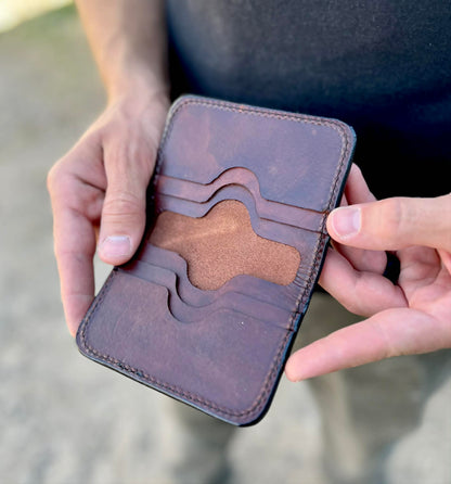 LEATHER VERTICAL BI-FOLD WALLET