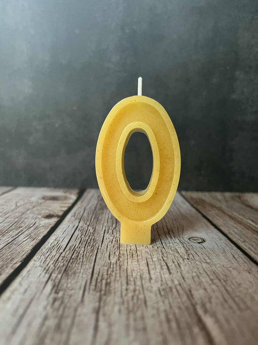 NATURAL BEESWAX BIRTHDAY CANDLES | NUMBERS 0-9