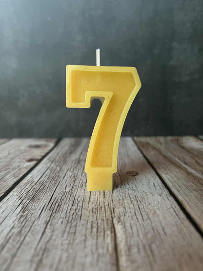 NATURAL BEESWAX BIRTHDAY CANDLES | NUMBERS 0-9