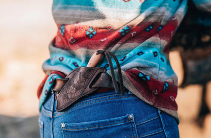 LEATHER PANCAKE KNIFE SHEATH - SMALL FIXED BLADE | CUSTOM ORDER